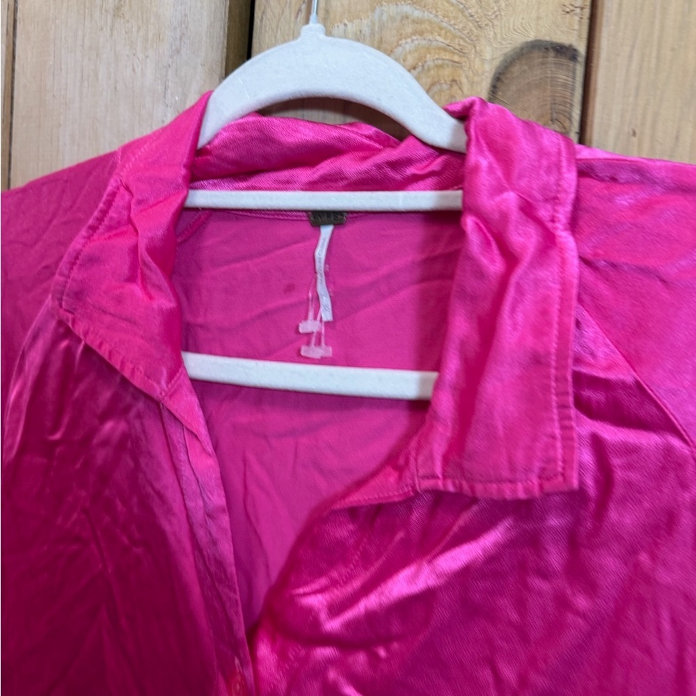 Yfb Ombr Collared Long Sleeve Front Button Up Mid… - image 2